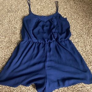Super cute size large navy blue romper